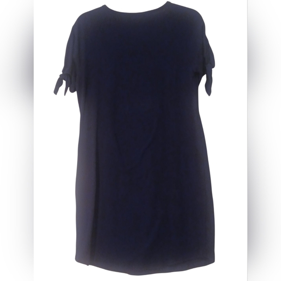 Michael Kors - Red Or Navy Blue, Shift Dress, Short Sleeve, Round Neck, Logo - Picture 4 of 11